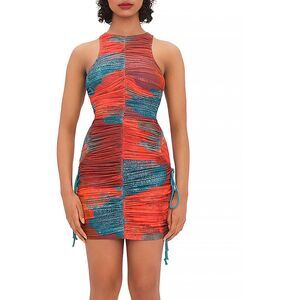 Andrea Iyamah Womens Kasi Orange Tight Mini Sleeveless Bodycon Dress NWT